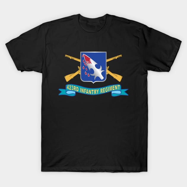 423rd Infantry Regiment - DUI w Br - Ribbon X 300 T-Shirt by twix123844